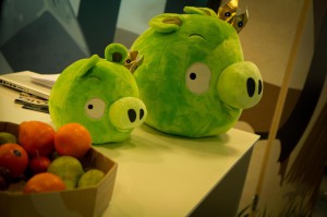 Evil green pig stuft animal characters from Angry Birds