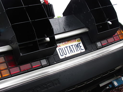 Photo - License plate spelling OUTATIME