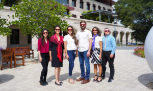 photo of stvp staff on Stanford Engineering quad